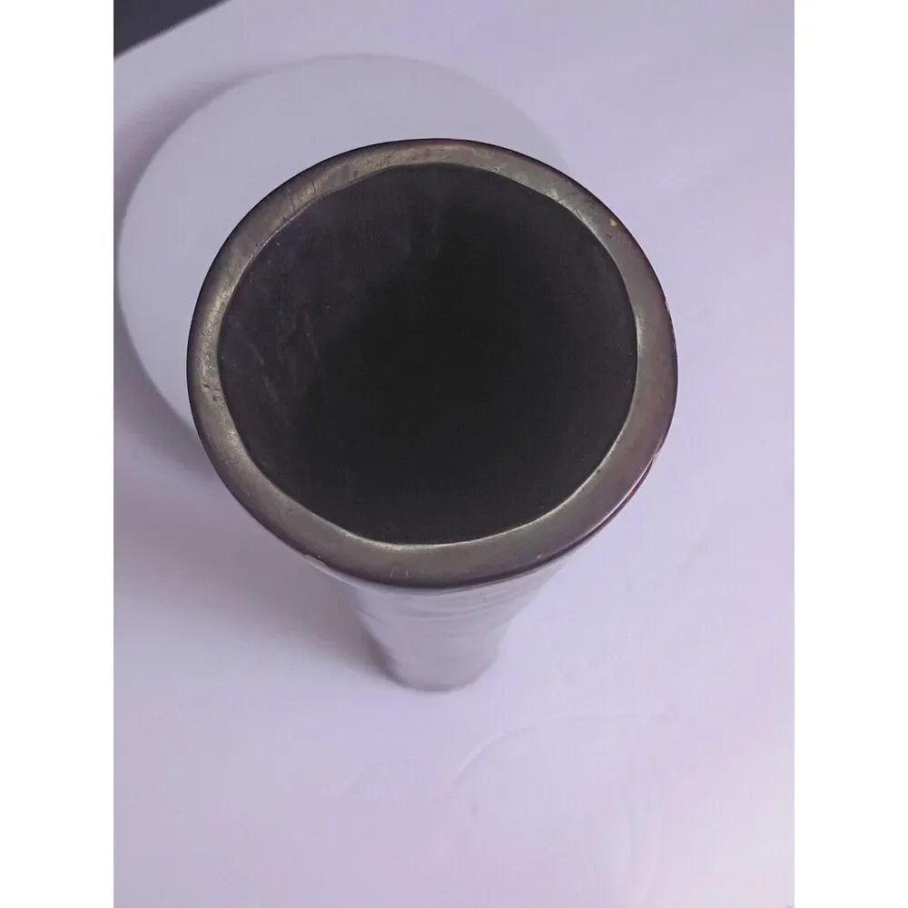 Buffalo Boutique Tapered Cast Metal Vase Circle Design Handcrafted Western Décor